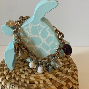 Chico's Gold and Brown Charm Bracelet